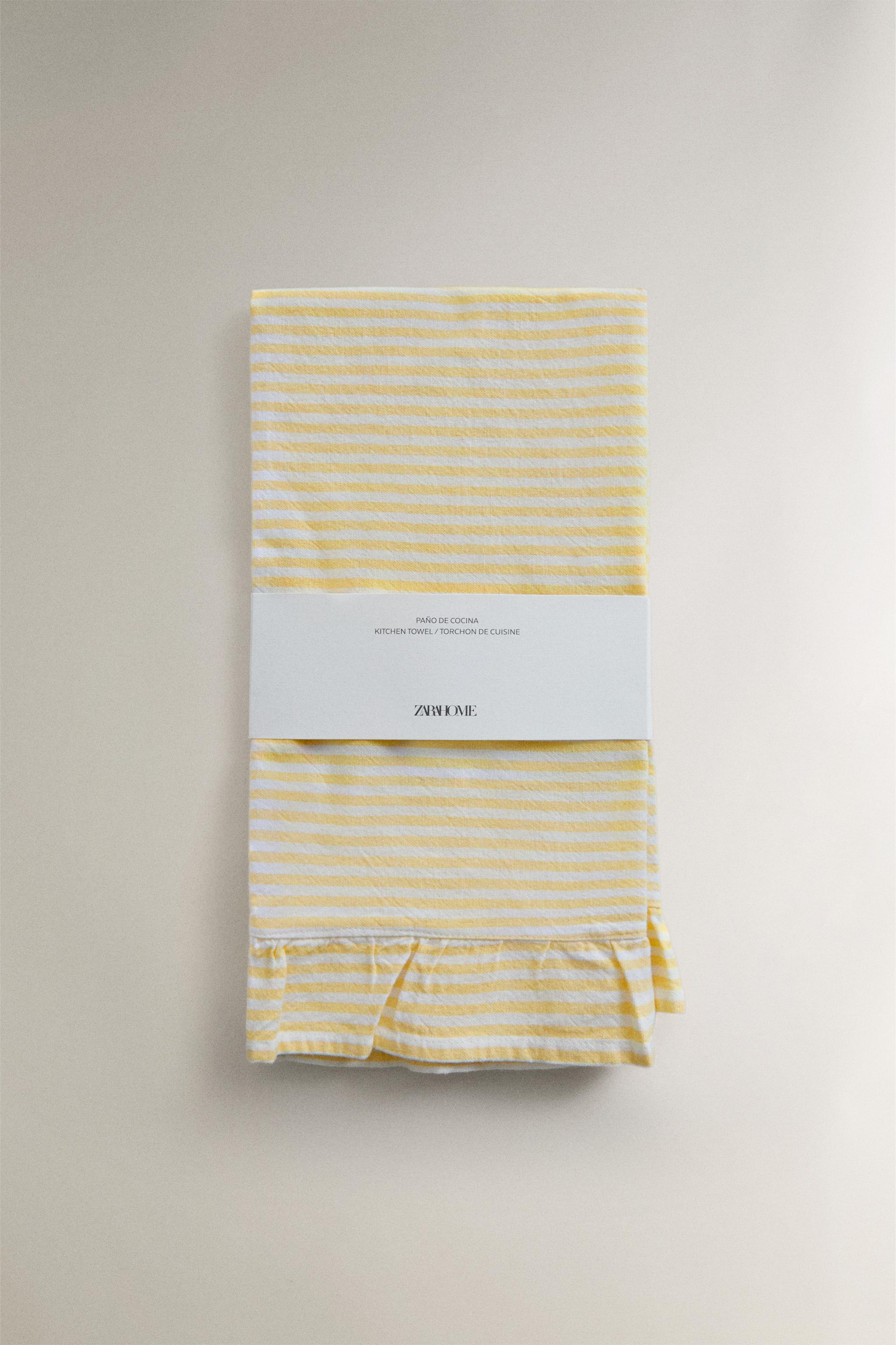RUFFLED STRIPED KITCHEN TOWEL